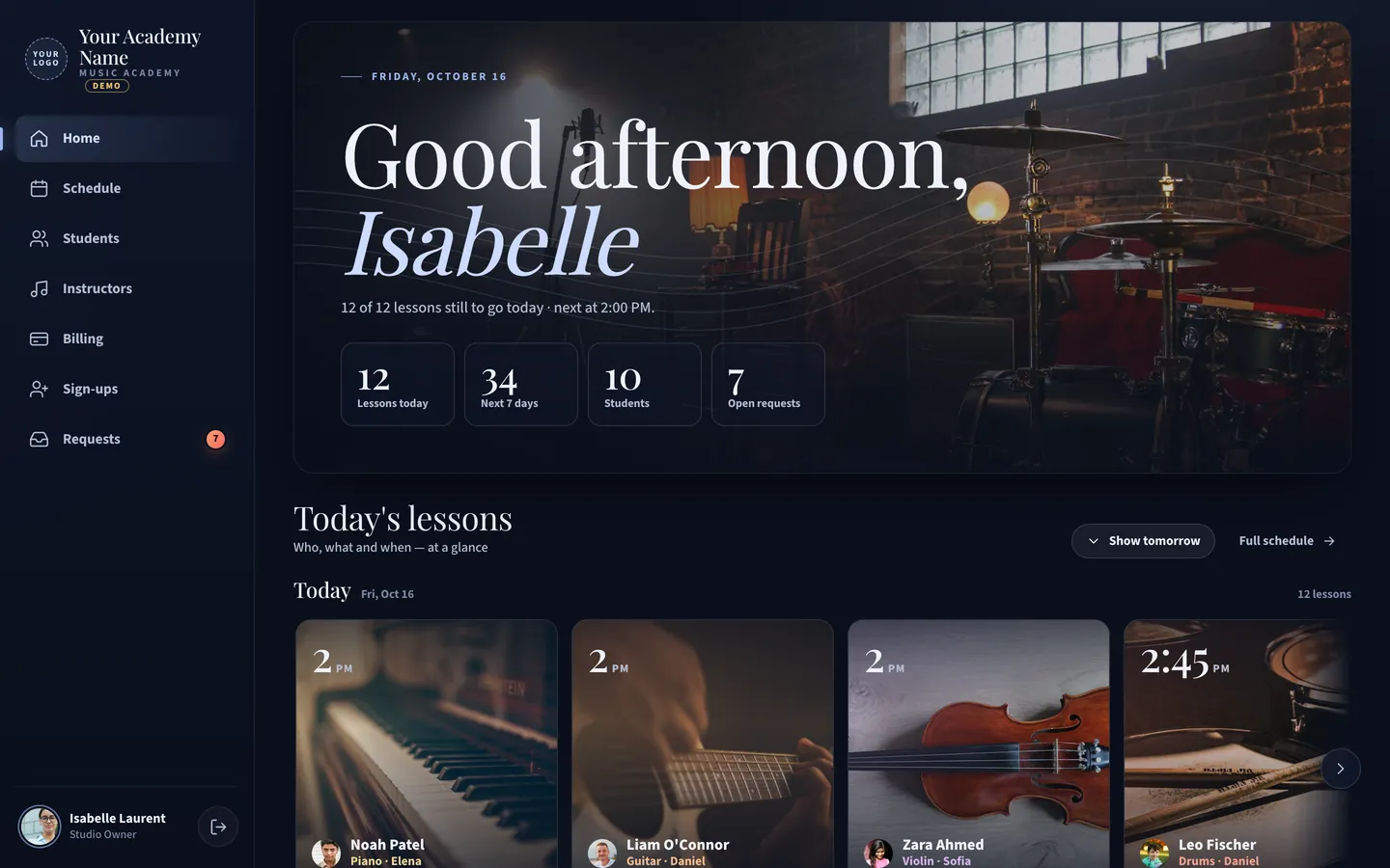Midnight Navy design, dark
